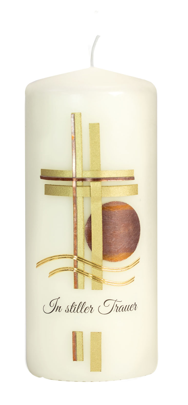 Trauerkerze – „In stiller Trauer“ – Edle Erinnerung in Ivory, Kupfer und Gold Trauerkerze – „In stiller Trauer“ – Edle Erinnerung in Ivory, Kupfer und Gold