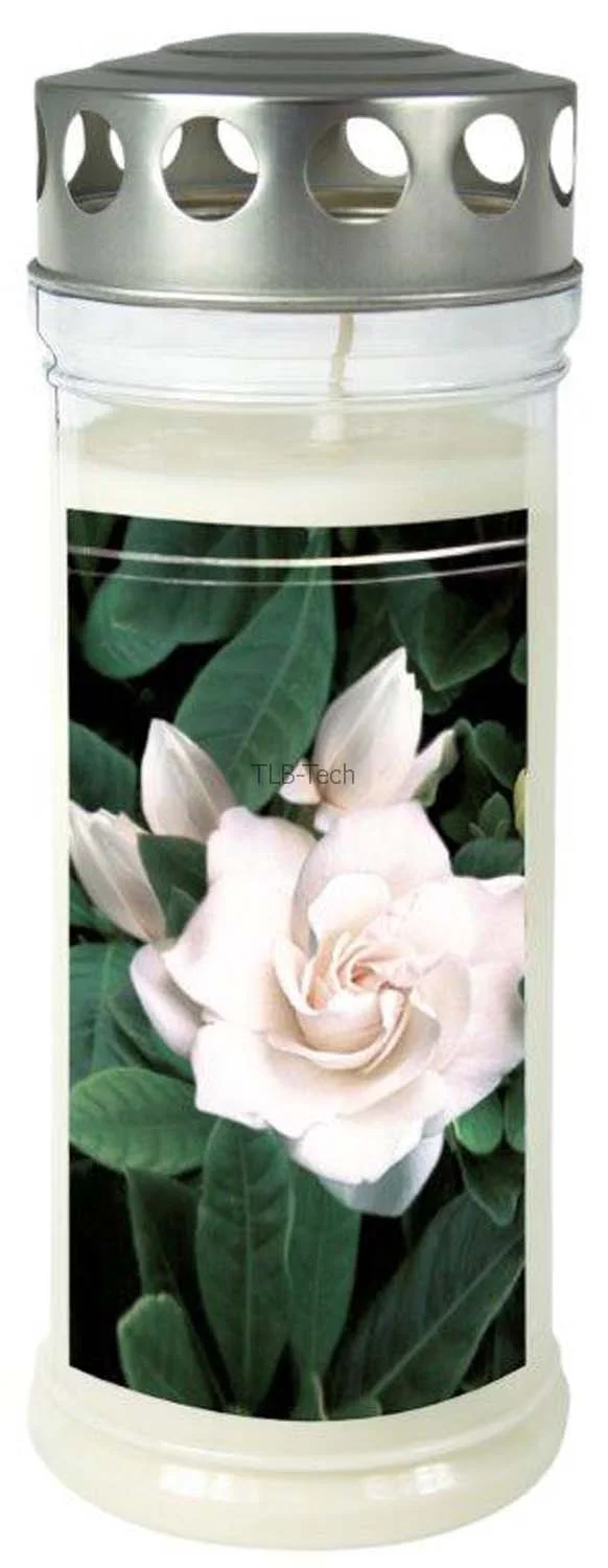 3er Set Grabkerzen - Set Blume - Grablicht - Gedenkkerze - Dauerbrenner 150-160 Std.