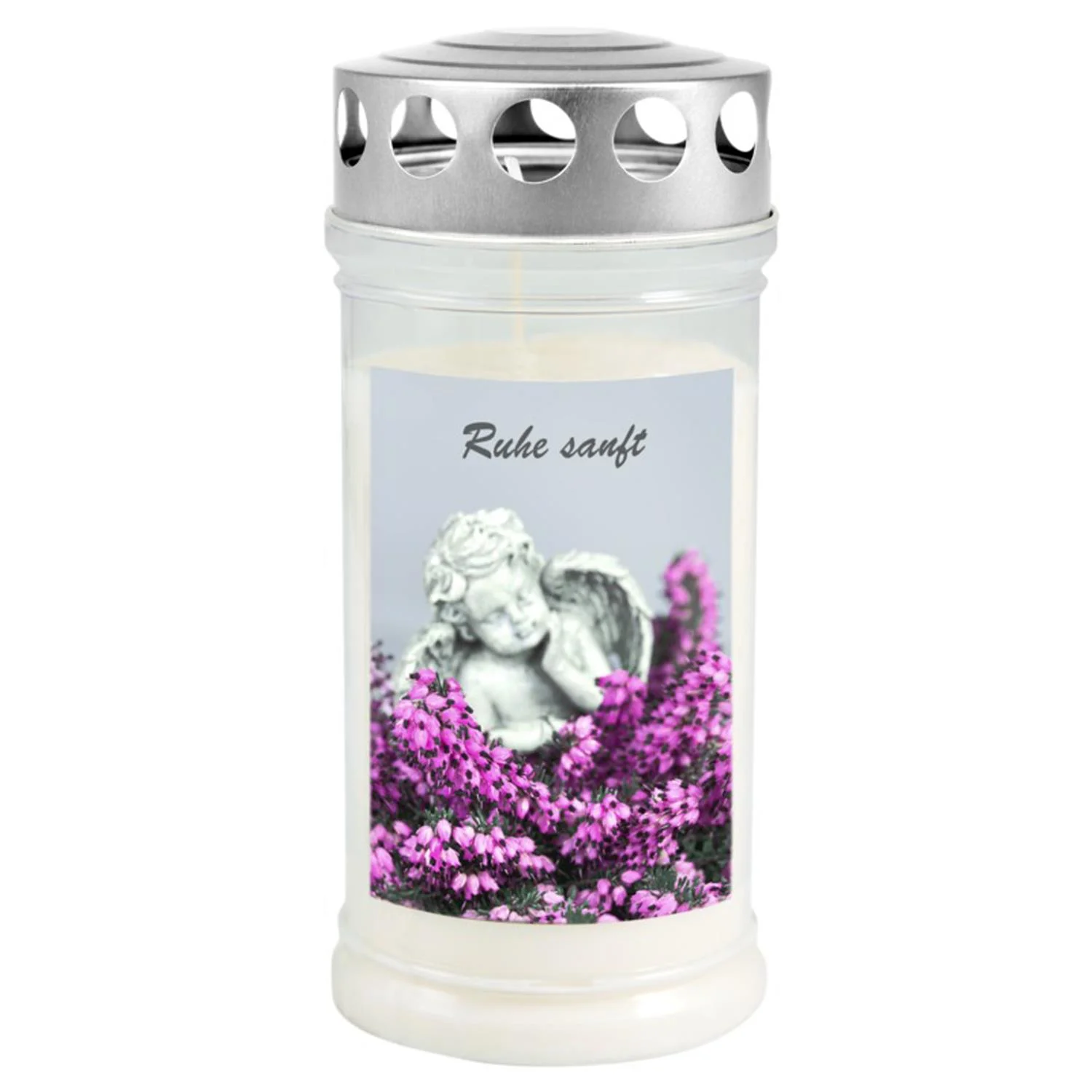 3 Grabkerzen - Set Blumen - Grablicht -  Gedenkkerze - Dauerbrenner 70-90 Std.