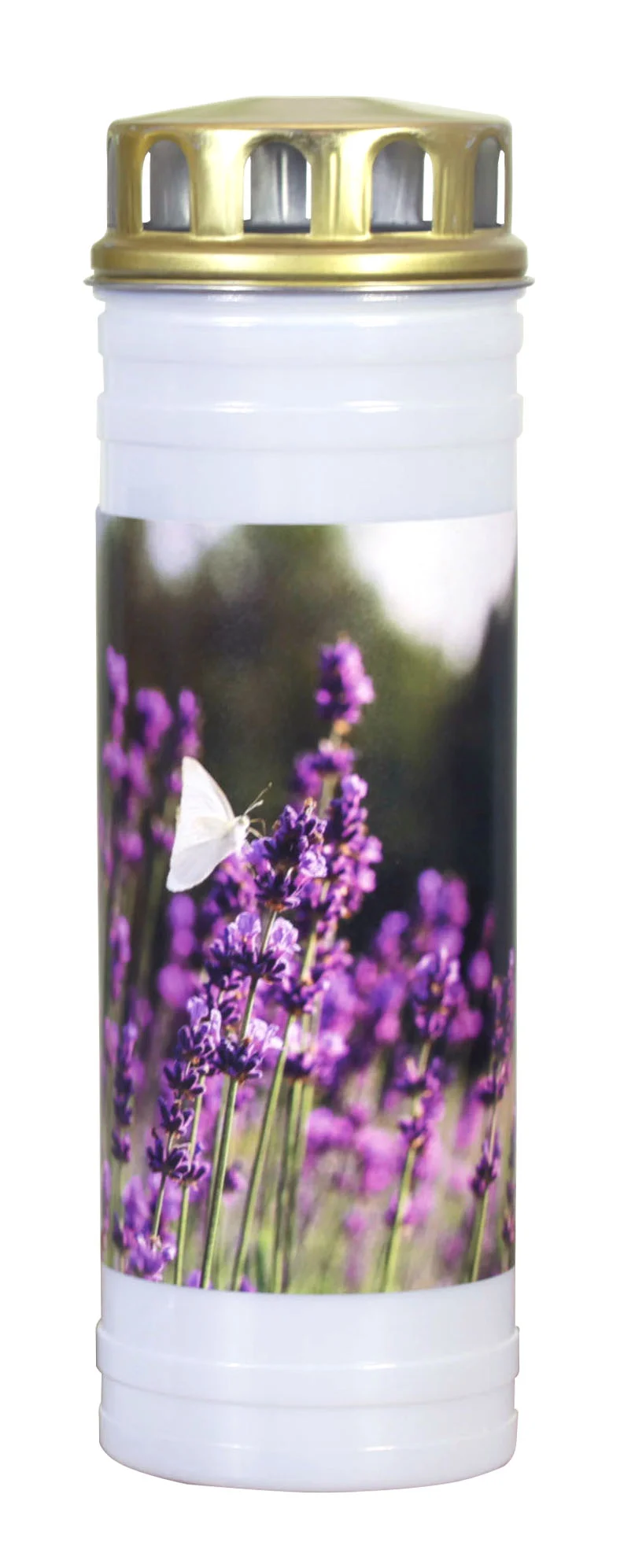 3 Grabkerzen - Recycling Ewiglichter "Lavendel, Baum & Tulpe"