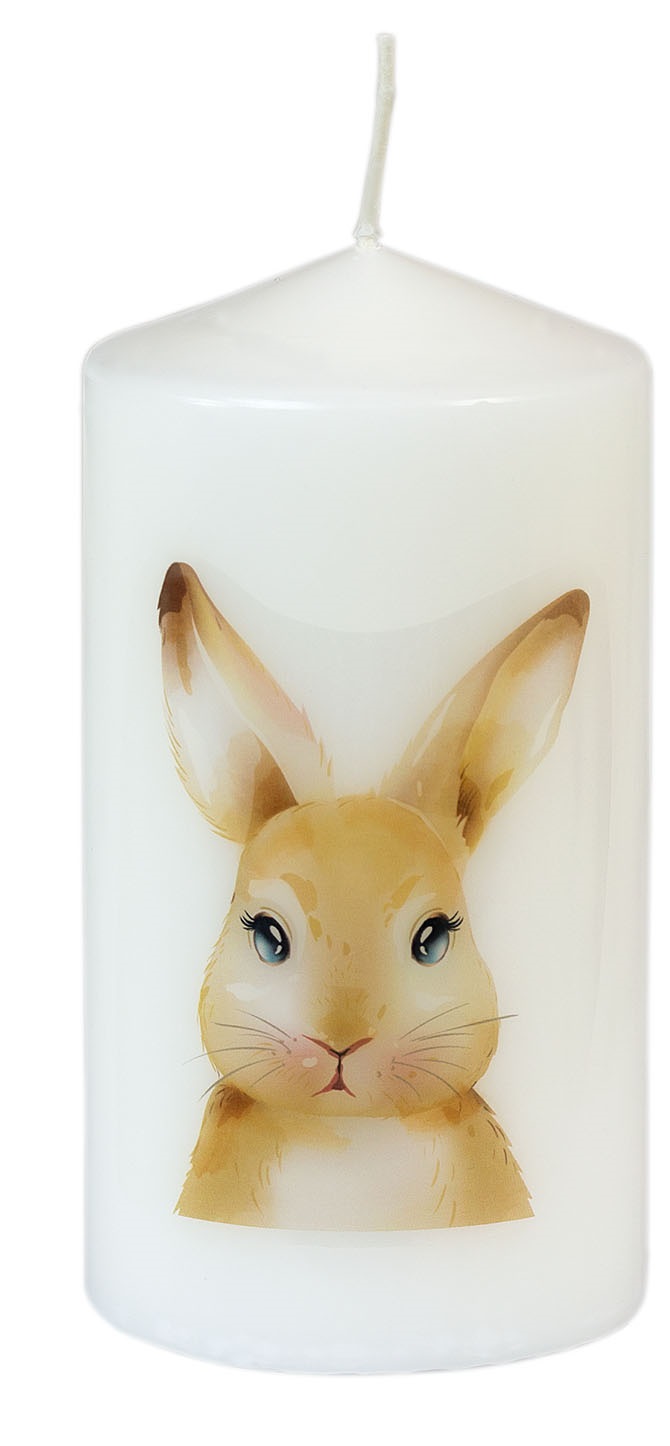 Osterhase Stumpenkerze Ø 80 mm x H 150 mm - Festliche Deko für Ostern