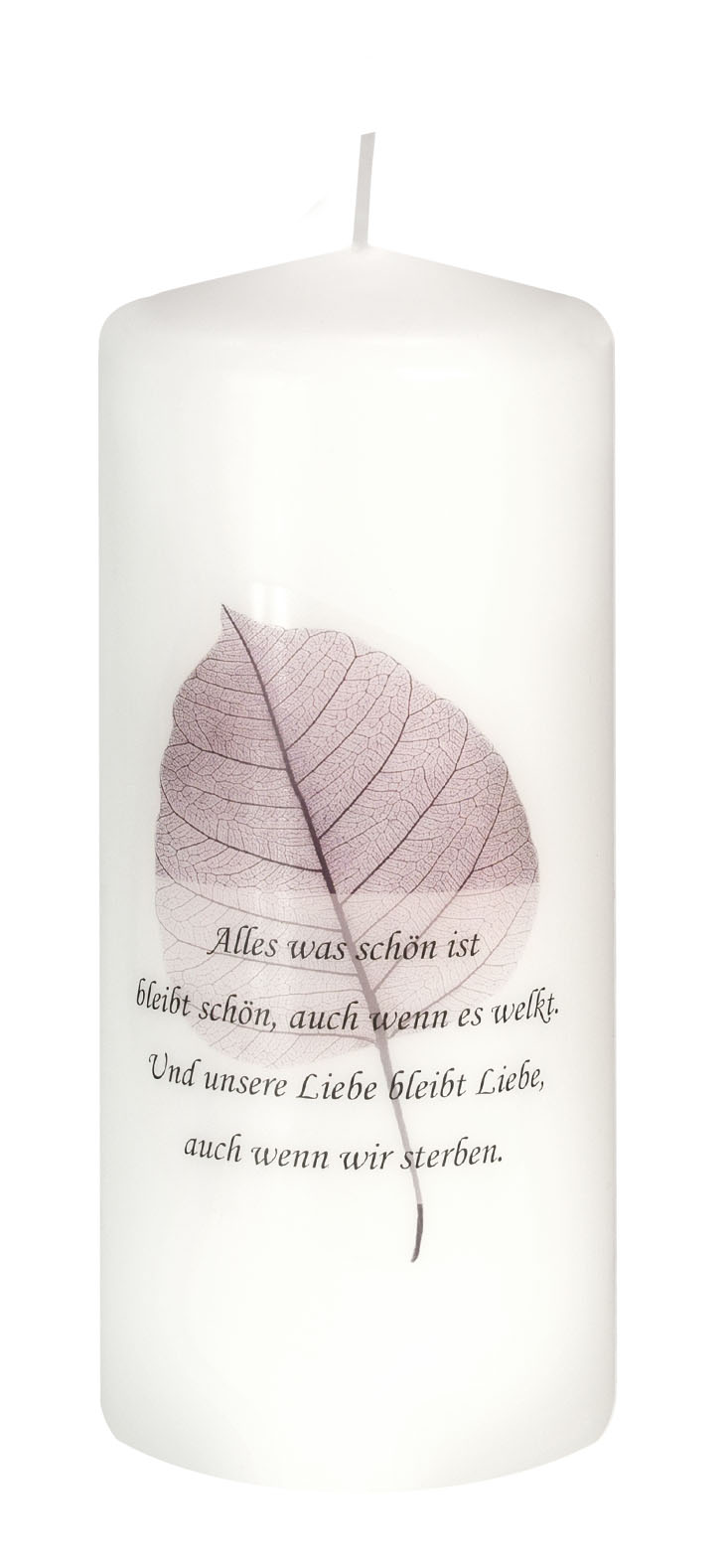 Trauerkerze – „Alles was schön ist, bleibt schön, auch wenn es welkt…“ – Ein Licht für bleibende Liebe