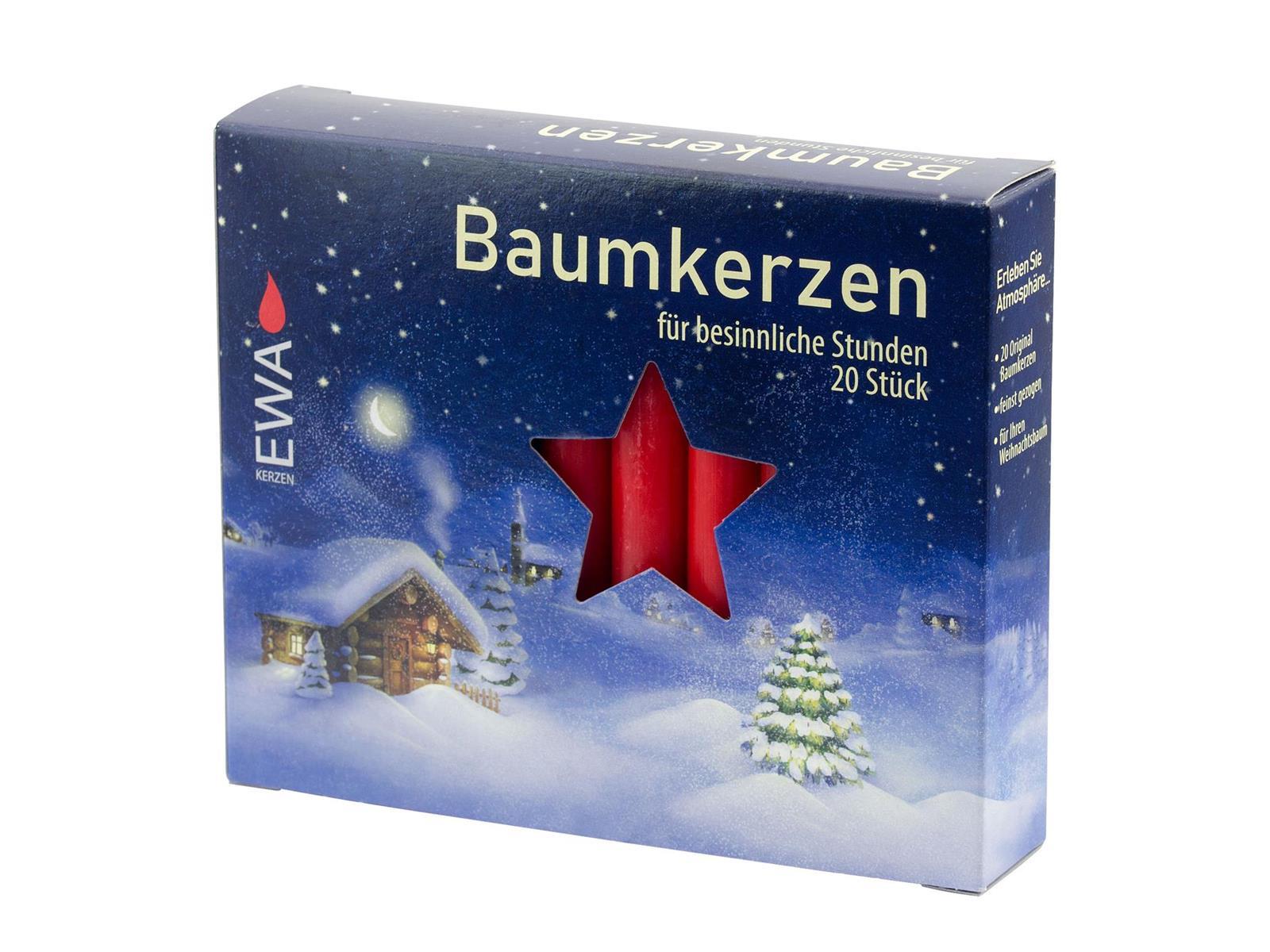 JEKA Baumkerzen 20/250 Rot Kerzen für den Weihnachtsbaum JEKA Baumkerzen 20/250 Rot Kerzen für den Weihnachtsbaum