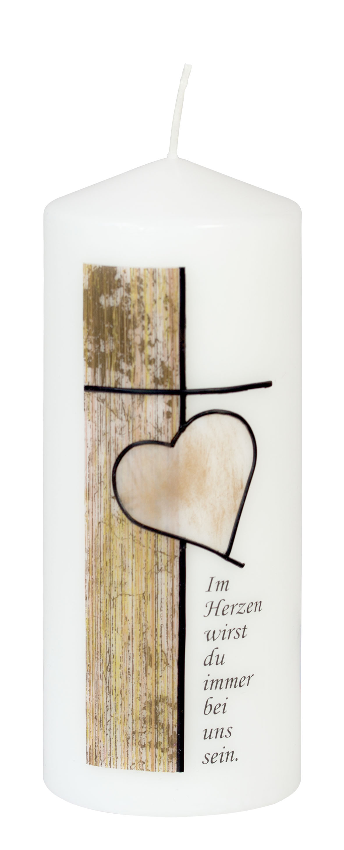 Trauerkerze – „Im Herzen wirst du immer bei uns sein“ – Dezente Erinnerung für zu Hause Trauerkerze – „Im Herzen wirst du immer bei uns sein“ – Dezente Erinnerung für zu Hause