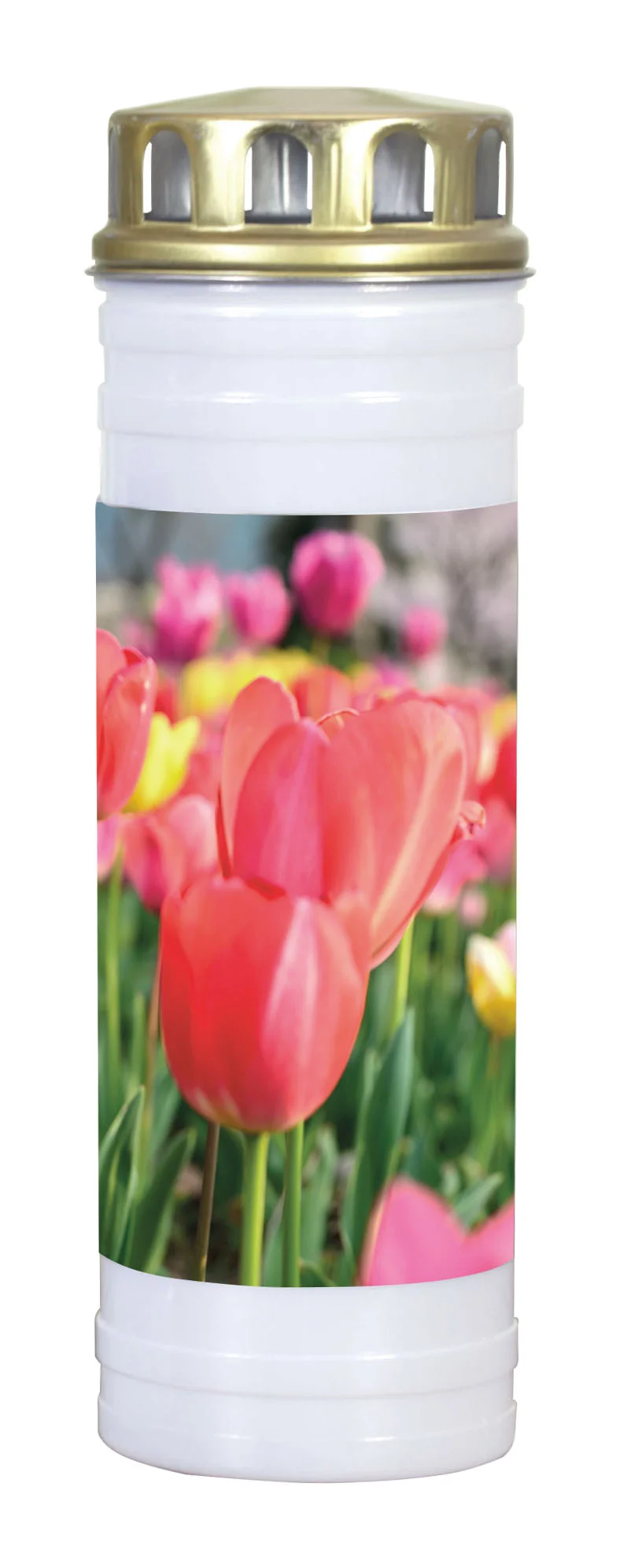 3 Grabkerzen - Recycling Ewiglichter "Lavendel, Baum & Tulpe"