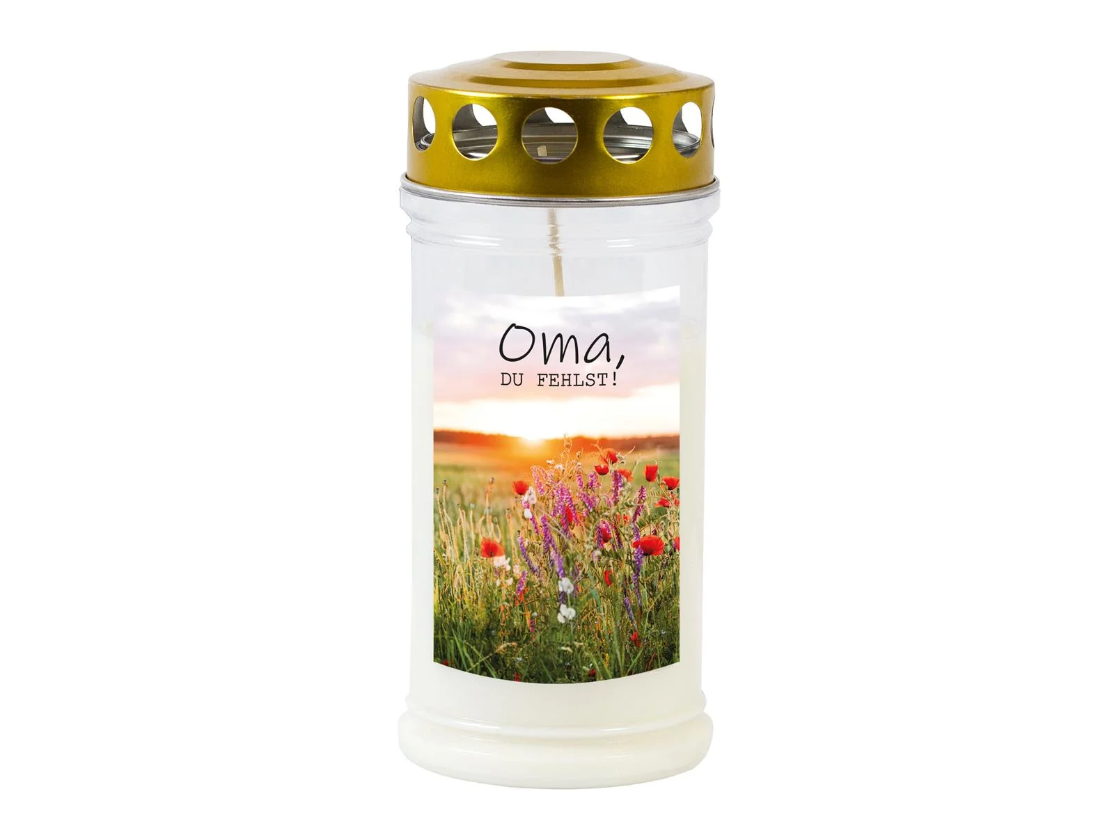 Grabkerze - Gedenkkerze Motiv "Oma"