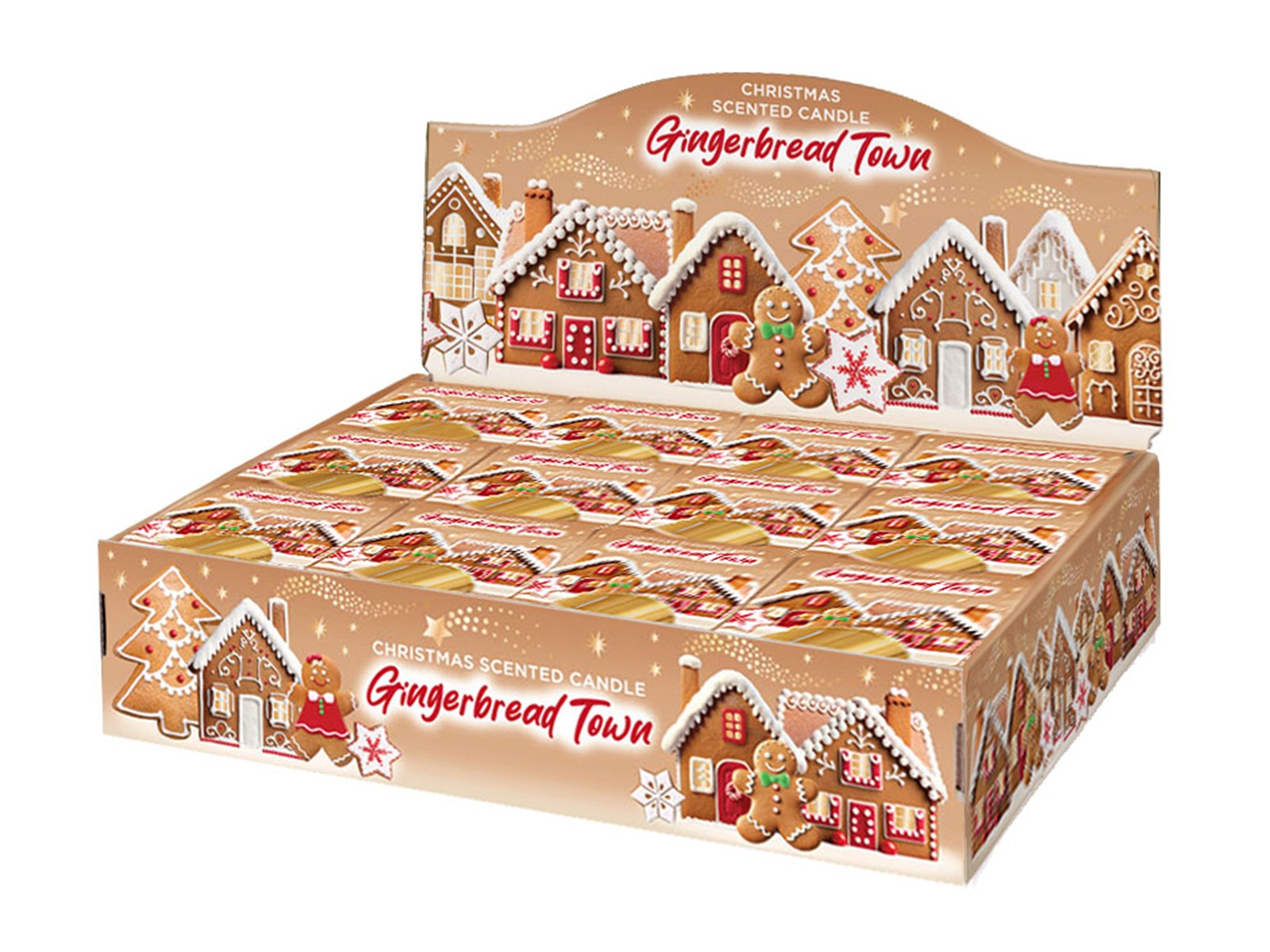 Duftkerze im Glas „Gingerbread Town“ – Ø 90 × H 85 mm – Weihnachtsduft