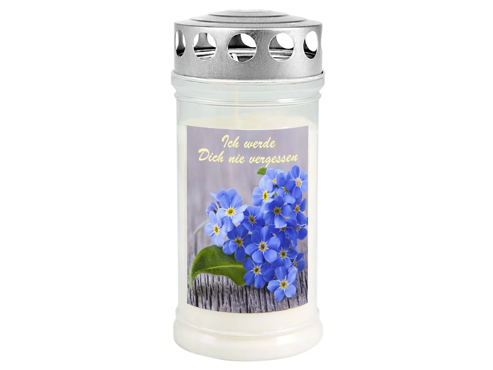 3 Grabkerzen - Set Blumen - Grablicht -  Gedenkkerze - Dauerbrenner 70-90 Std.