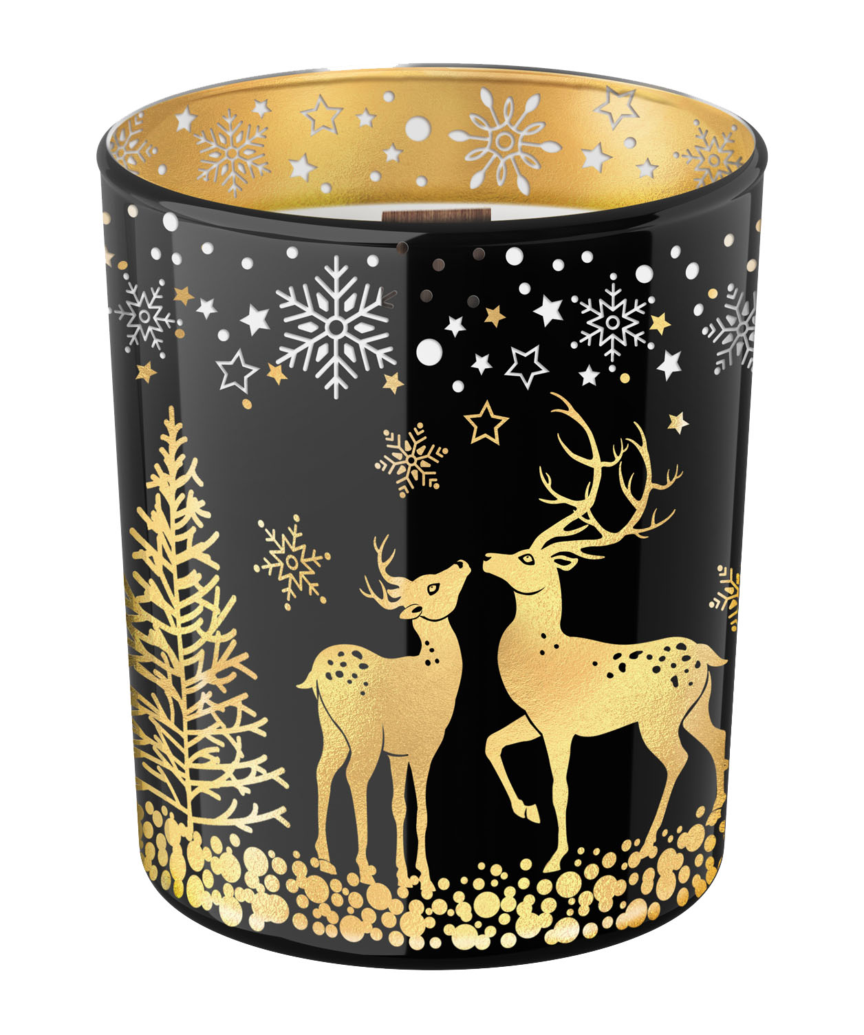 Duftkerze im Glas „Warm Evening“ – mit Holzdocht & Sojawachs – Ø 85 × H 100 mm