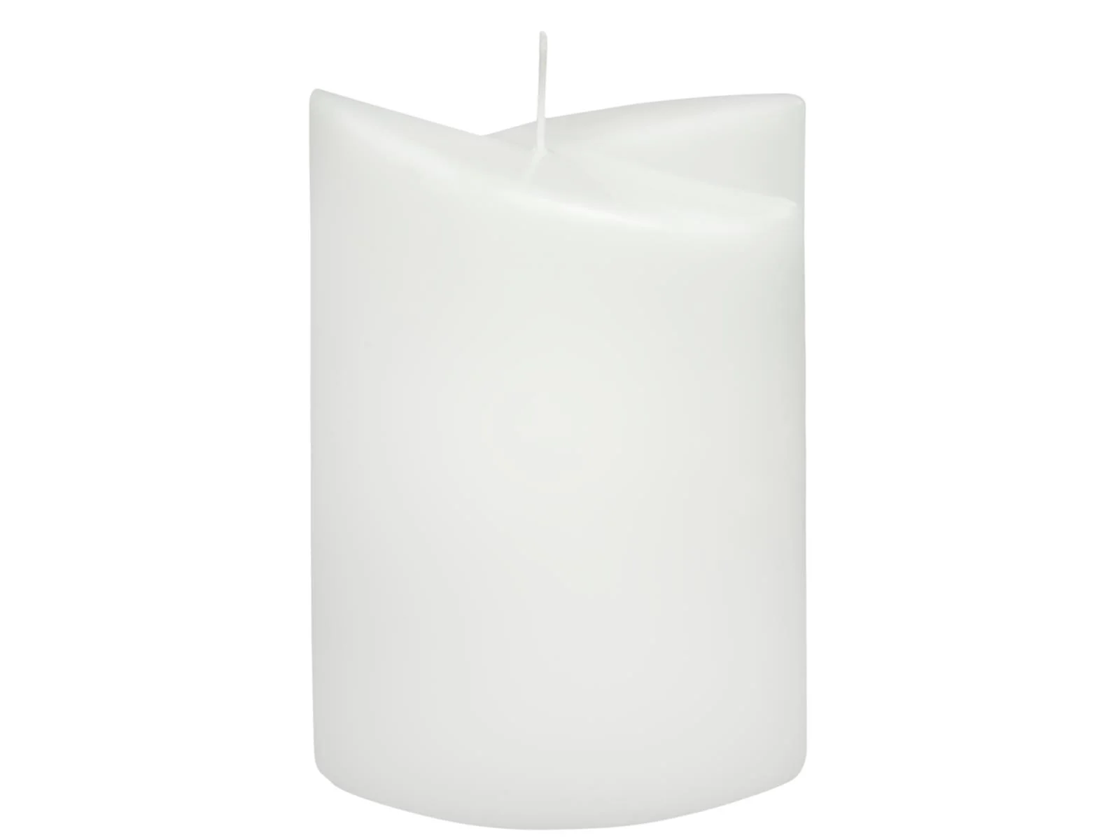 Formenkerze Oval gestuft weiss