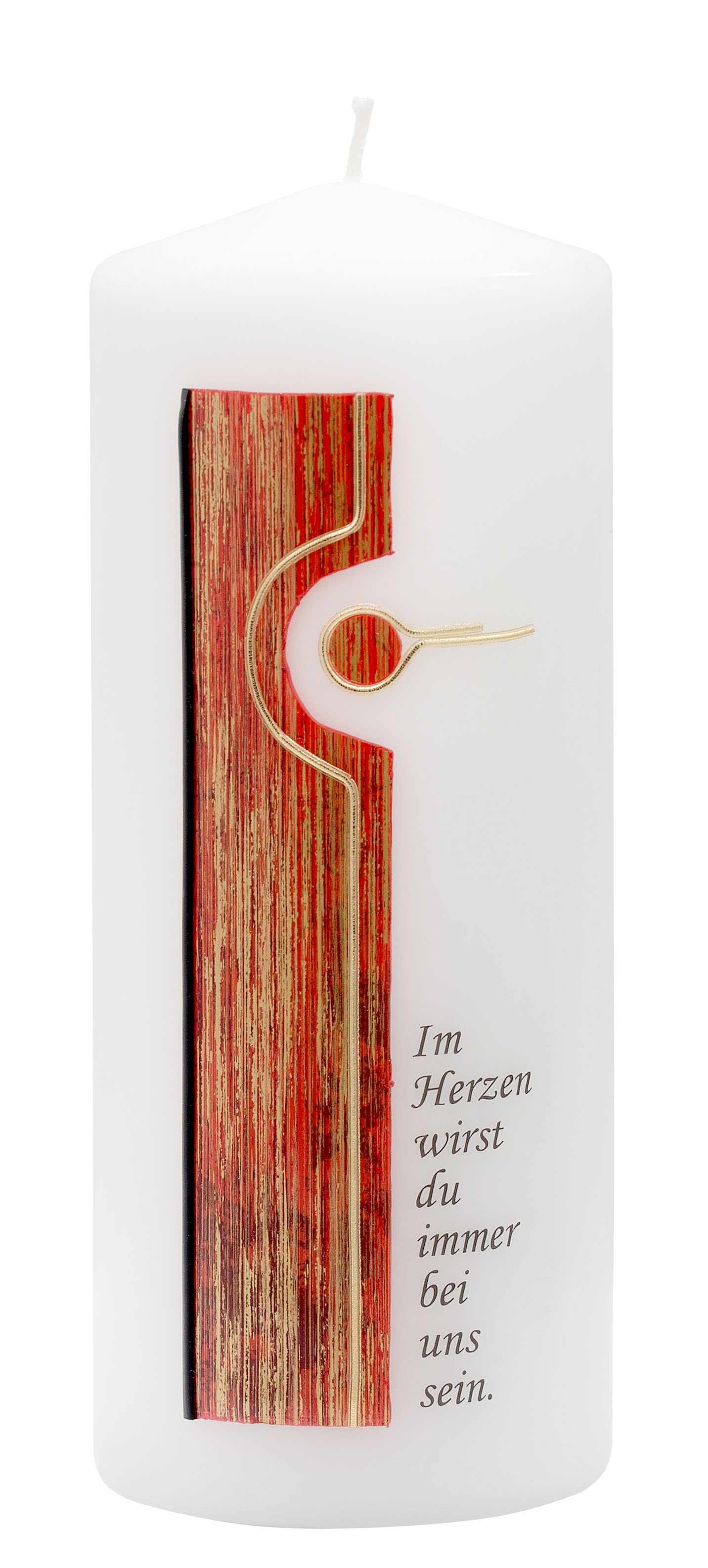 Trauerkerze – „Im Herzen wirst du immer bei uns sein“ – Ein Licht der Liebe und Erinnerung