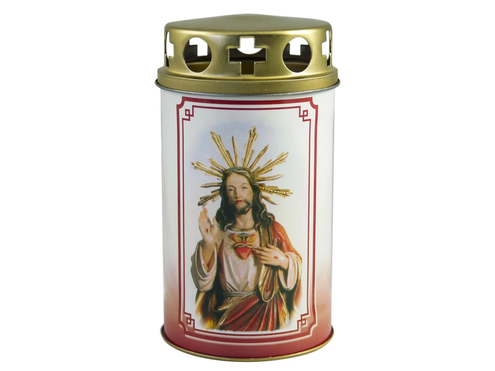 Ökolicht Herz Jesu Grabkerze - Lang anhaltende Gedenkkerze mit 30-35 Std. Brenndauer