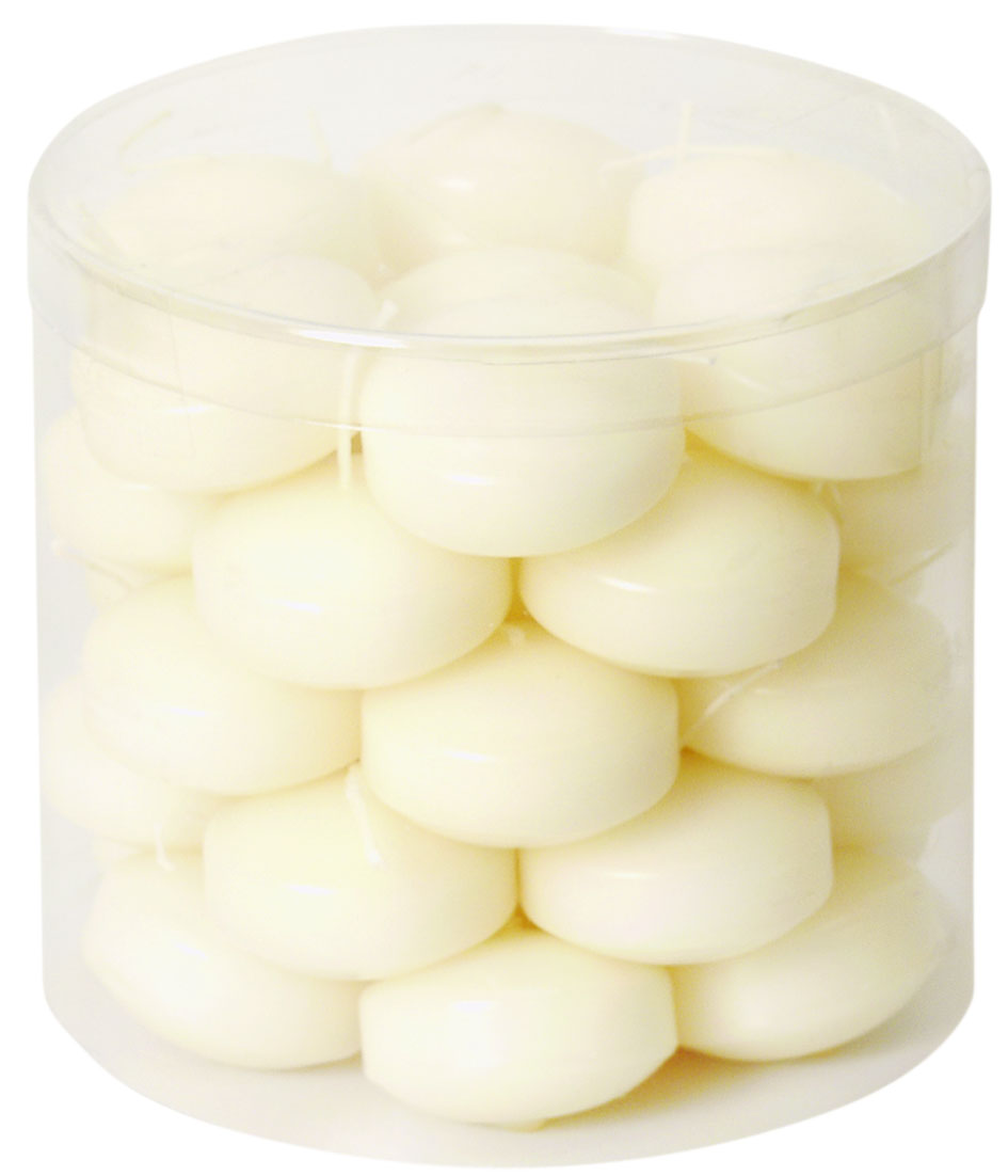 Schwimmkerzen 50/30, ivory 34 Stück
