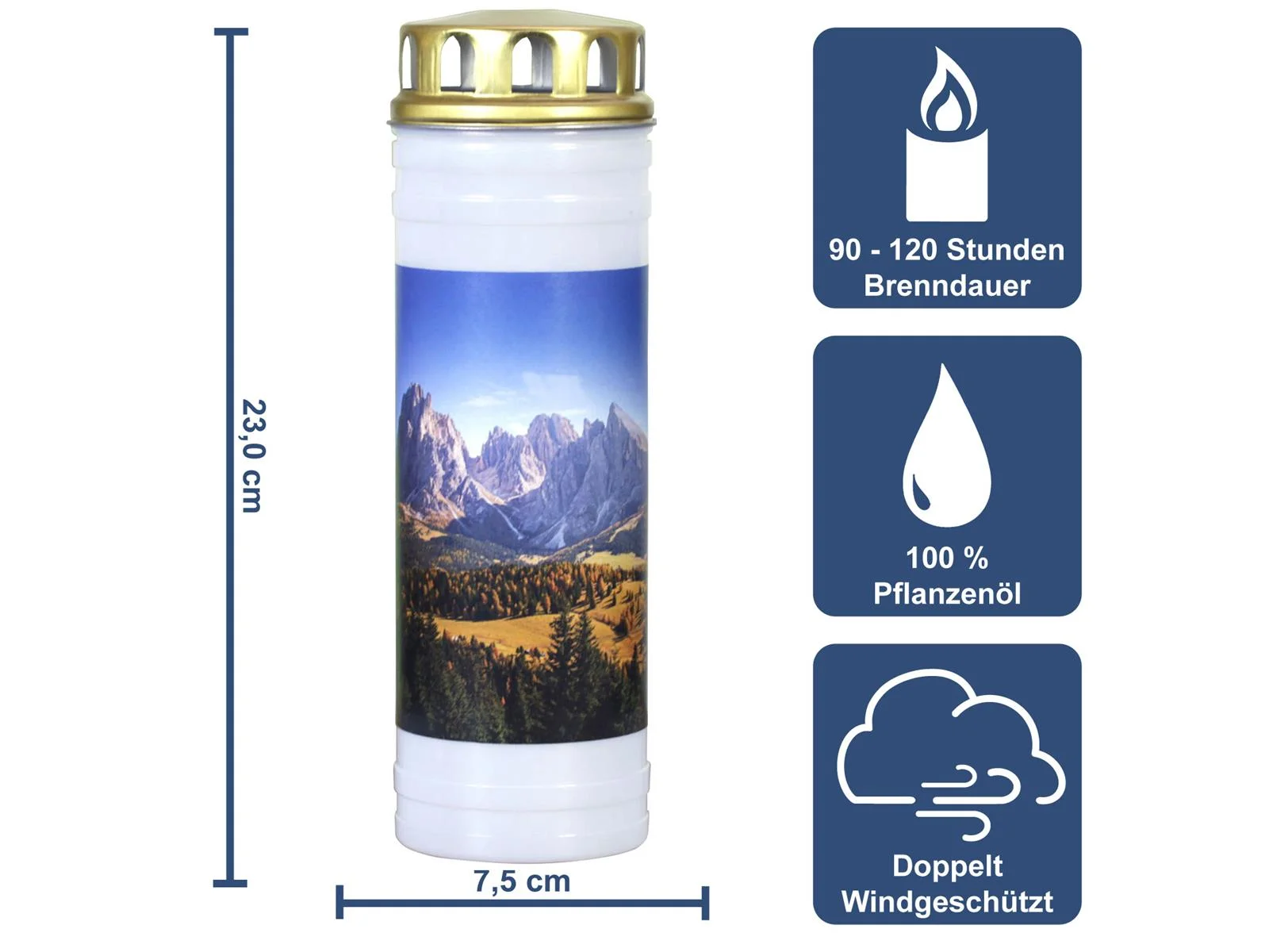 Recycling Ewiglicht Motiv "Berge"