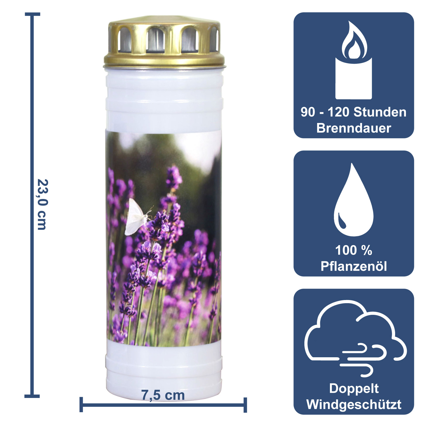 Recycling Ewiglicht Motiv "Lavendel"