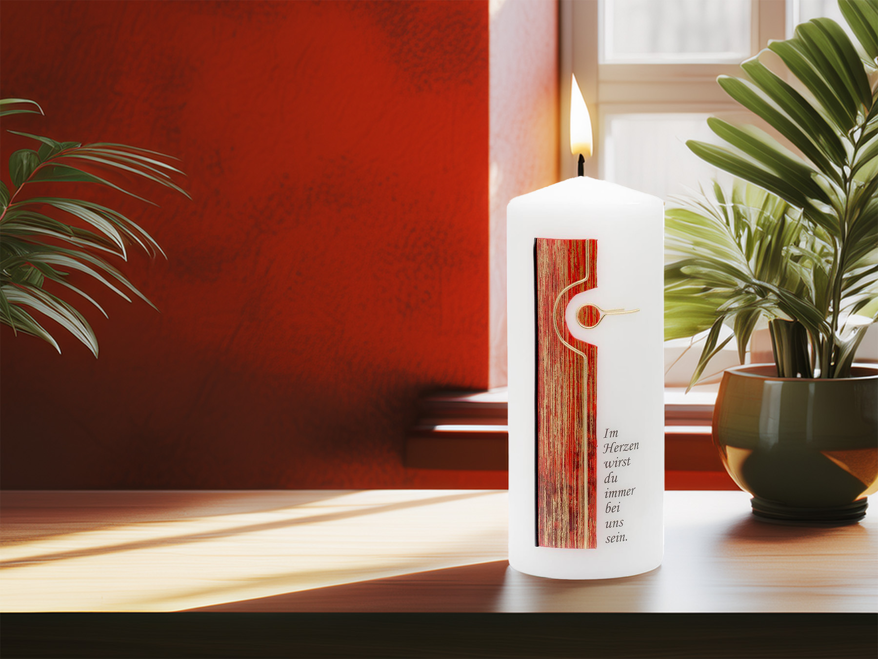 Trauerkerze – „Im Herzen wirst du immer bei uns sein“ – Ein Licht der Liebe und Erinnerung Trauerkerze – „Im Herzen wirst du immer bei uns sein“ – Ein Licht der Liebe und Erinnerung