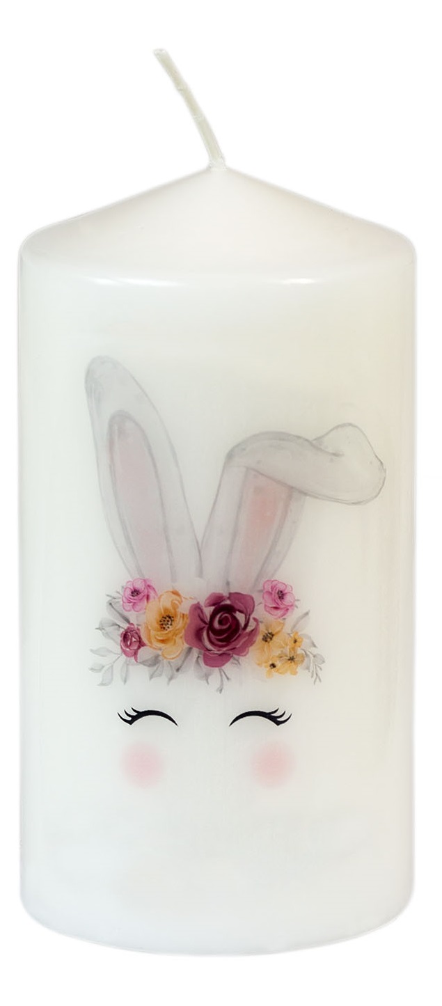 Osterhase Stumpenkerze – Ø 80 mm, H 150 mm für festliche Dekoration