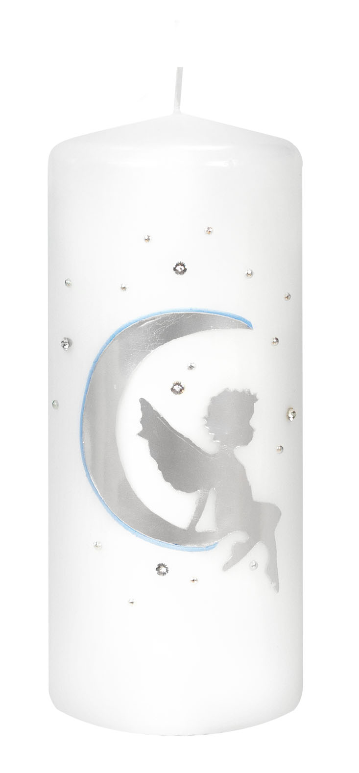 Sternenkind-Trauerkerze – Blau & Silber – Ein Licht für kleine Engel