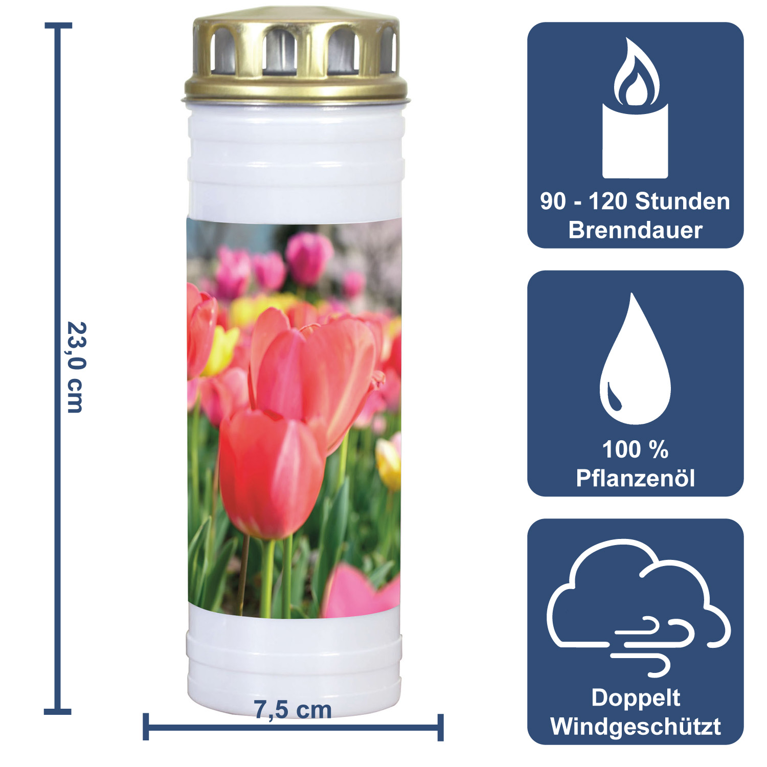 Recycling Ewiglicht Motiv "Tulpen"