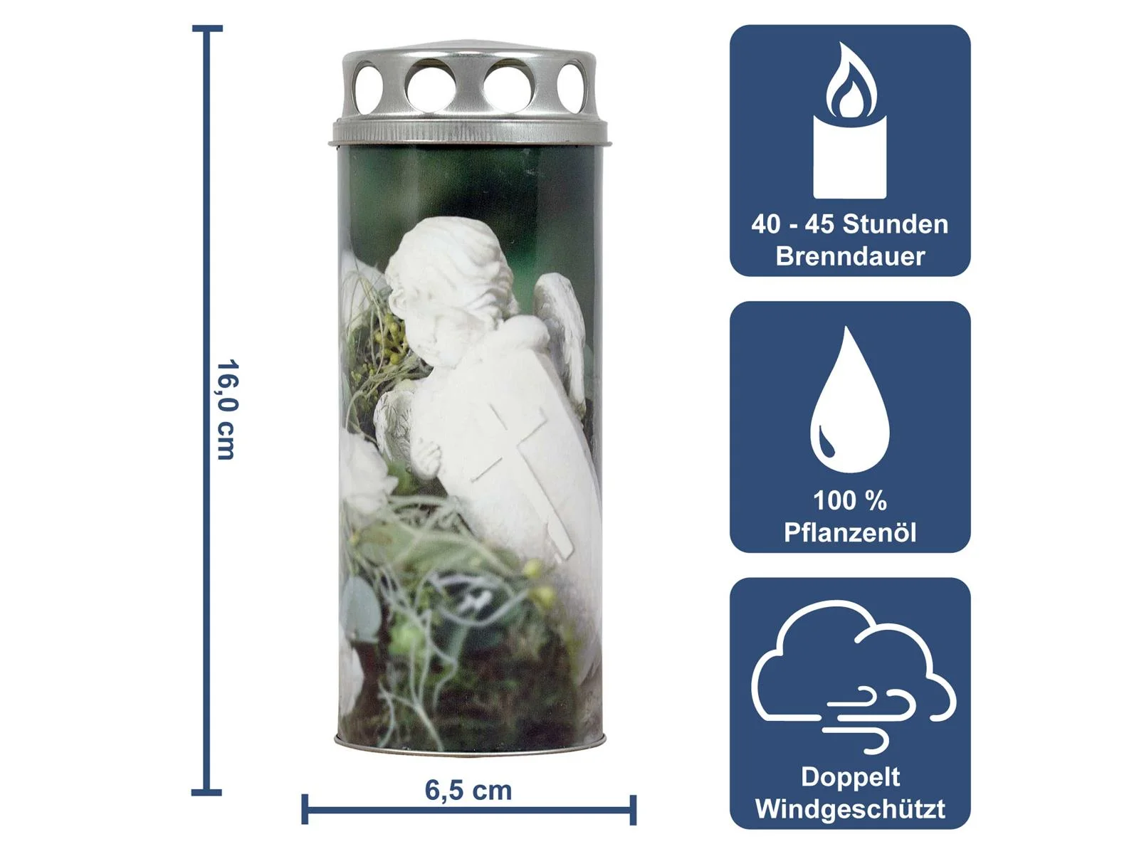 Grablicht - Grabkerze - Motivkerze - Paperlight "Engel aus Stein"