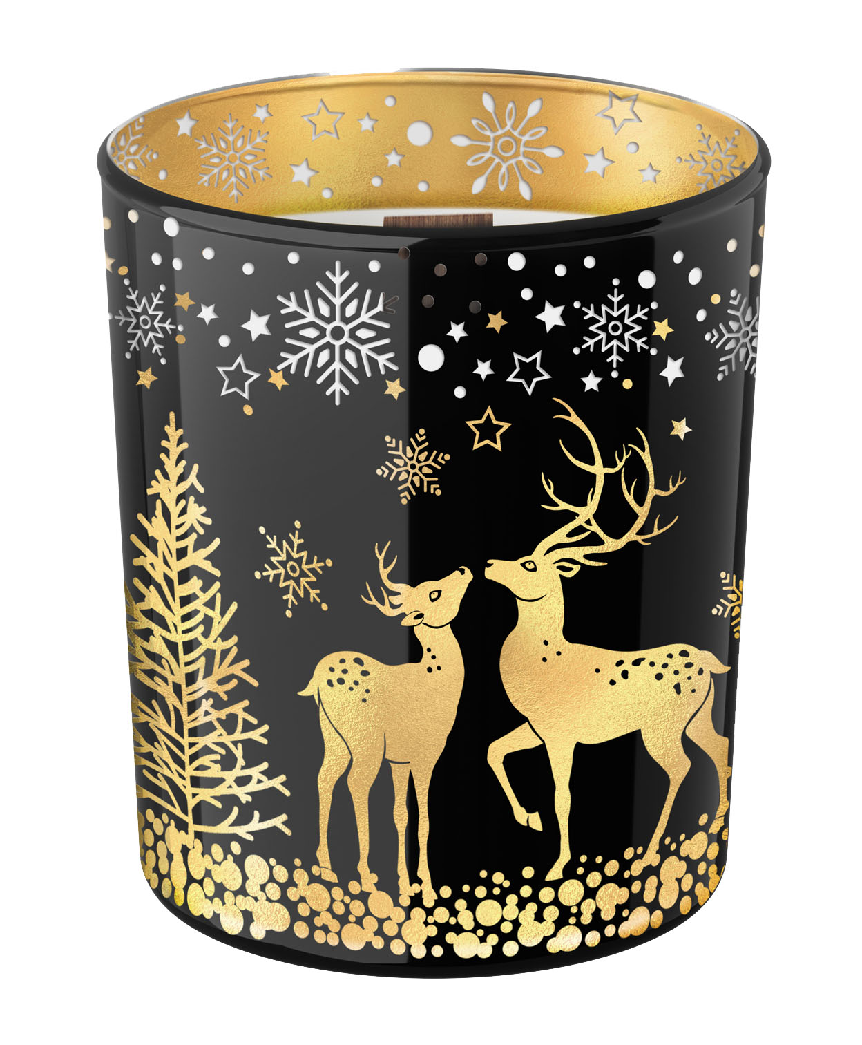 Duftkerze im Glas „Warm Evening“ – mit Holzdocht & Sojawachs – Ø 85 × H 100 mm