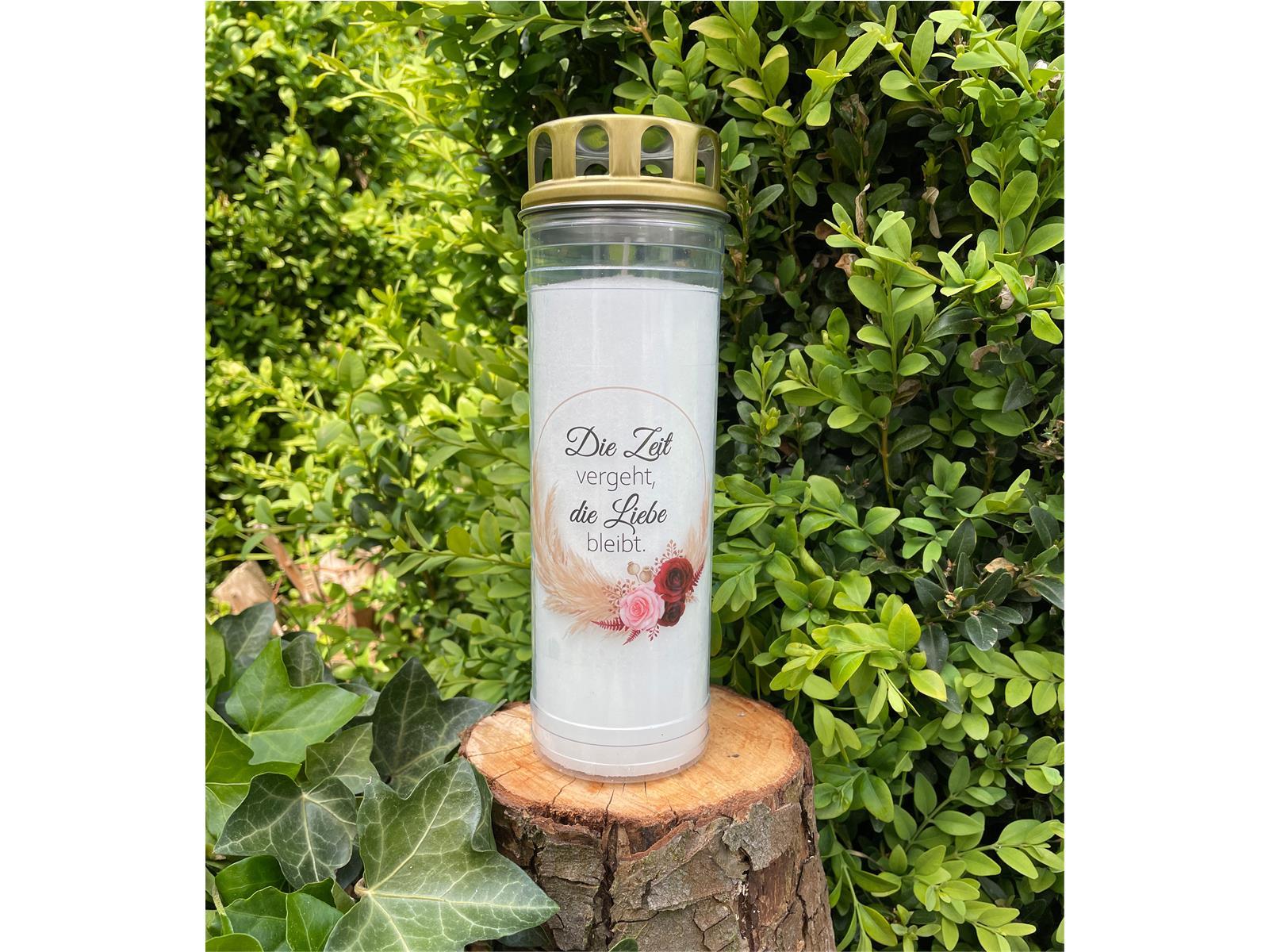 Ewiglicht mit Deckel Rose, Motiv "Rose/Kranz"