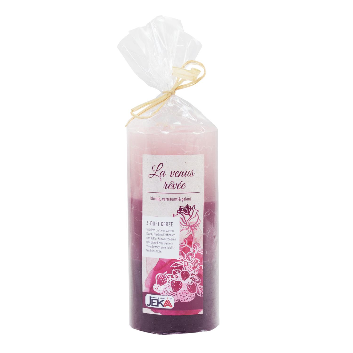 Stumpenkerze 70/150 - Duftkerze - 3-Duft RUSTIK "Rose-Erdbeere-Schwarzbeere"
