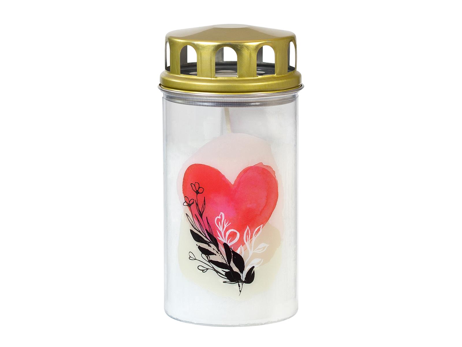 Ewiglicht klein mit Deckel, Motiv "Herz Aquarell" Ewiglicht klein mit Deckel, Motiv "Herz Aquarell"