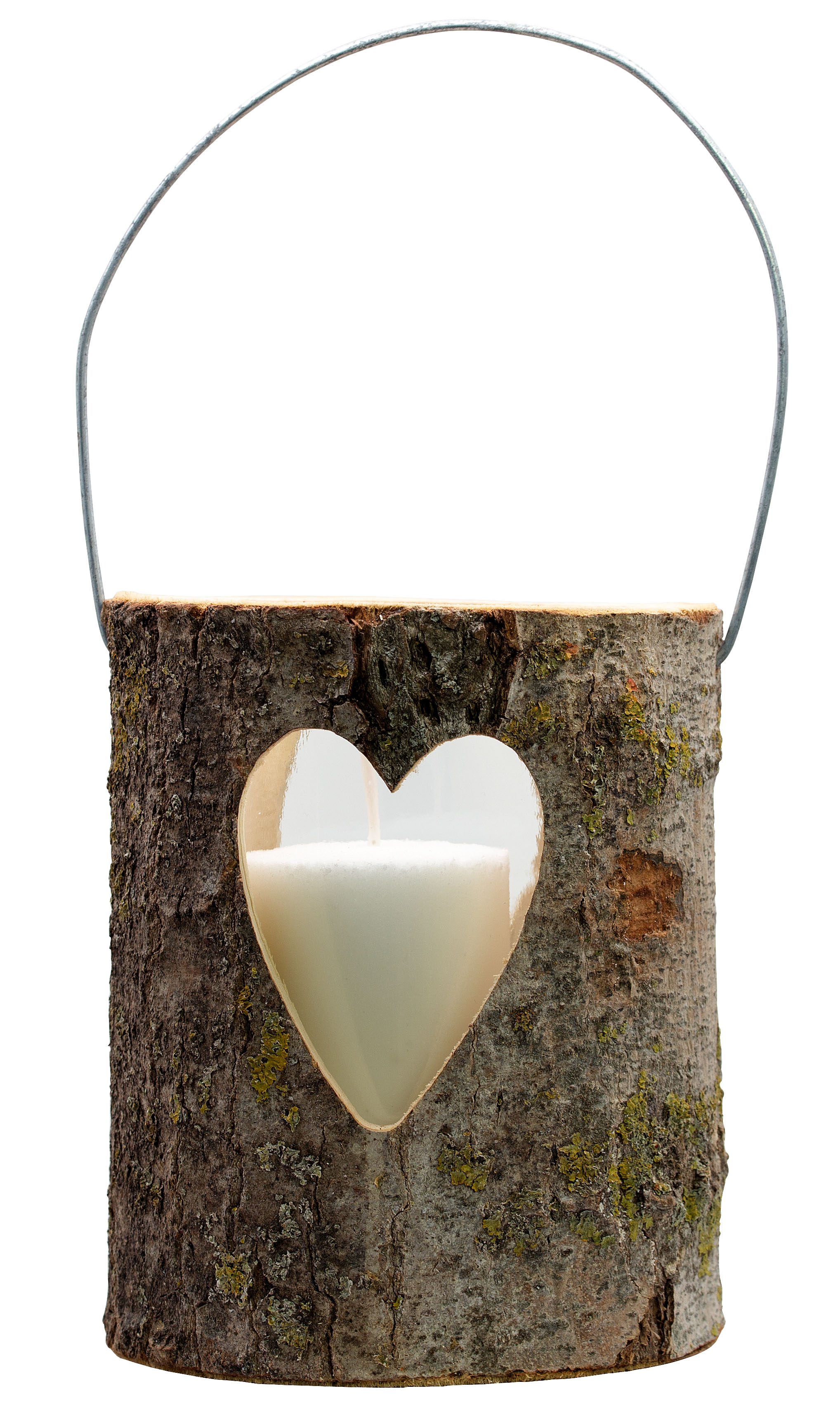 Holz Deko Laterne mit Herz – Größe L – Natürliches Design mit großem Lichtmoment