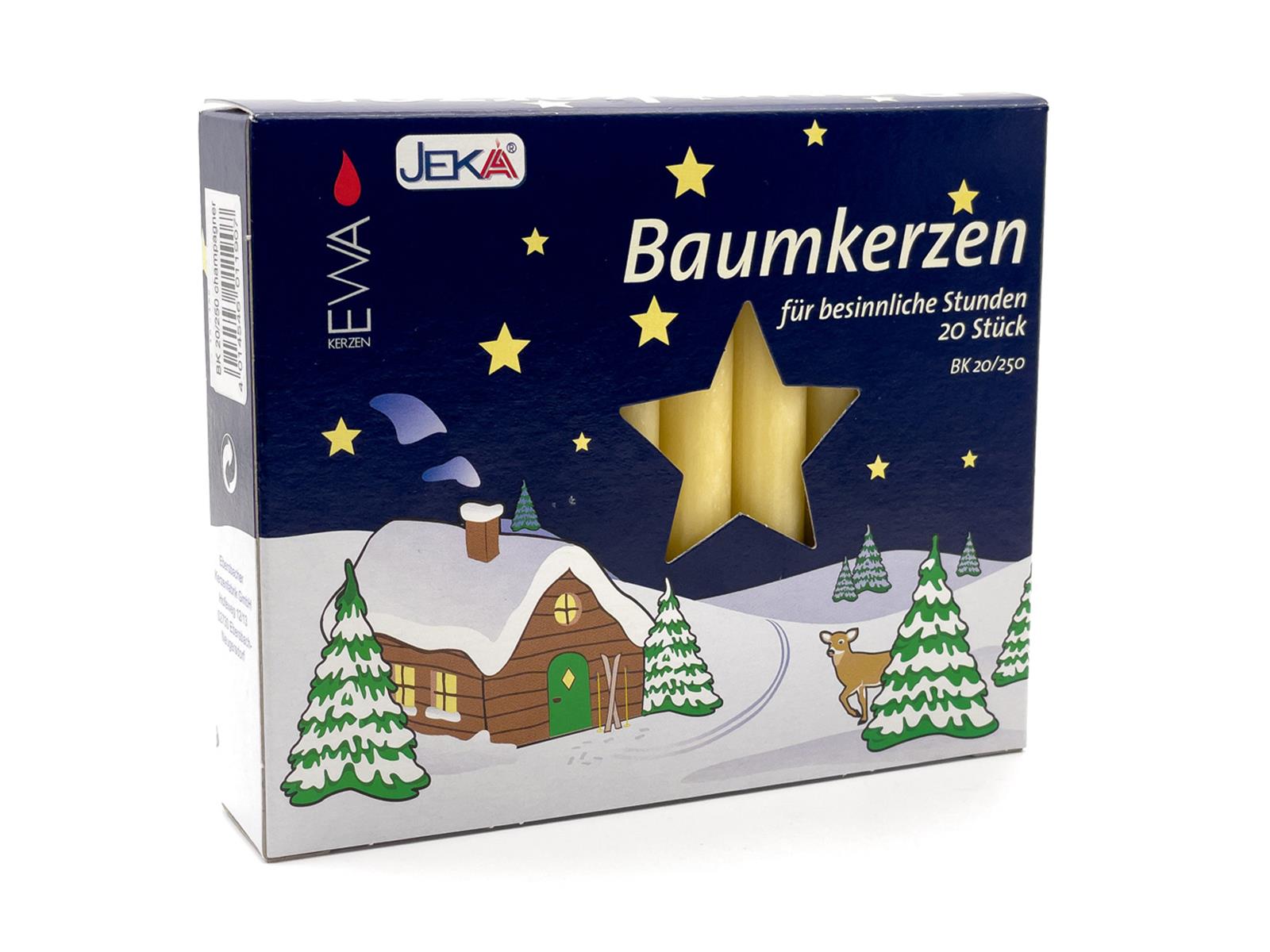 JEKA Baumkerzen 20/250 champagner Kerzen für den Weihnachtsbaum JEKA Baumkerzen 20/250 champagner Kerzen für den Weihnachtsbaum