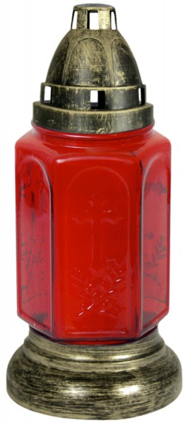 Glas Grablampe rot mit Einsatz (E1200)