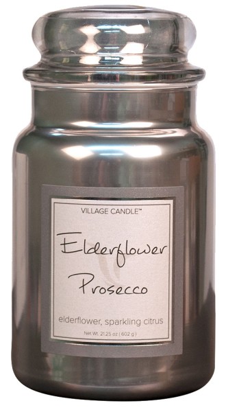 Village Candle Metallic Duftglas &quot;Elderflower Prosecco&quot; Large